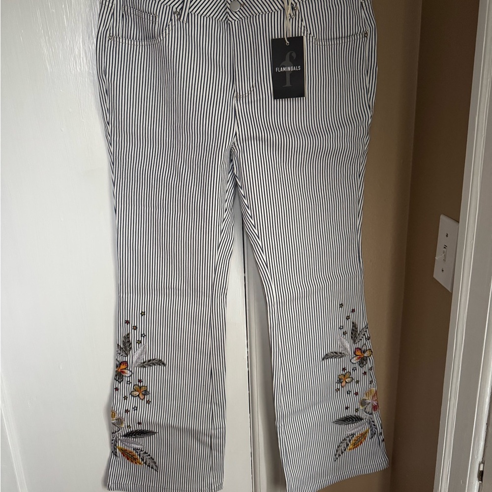 Flamingals Embroidered Boot Cut Jeans